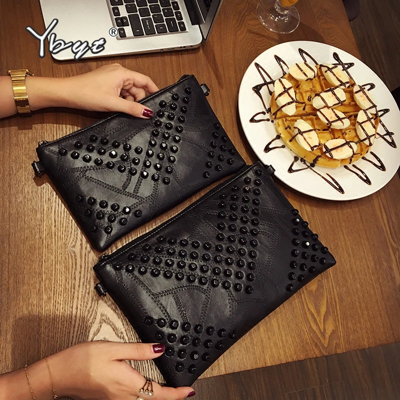 Женская винтажная Сумка конверт из ПУ кожи с заклепками|Клатчи| |