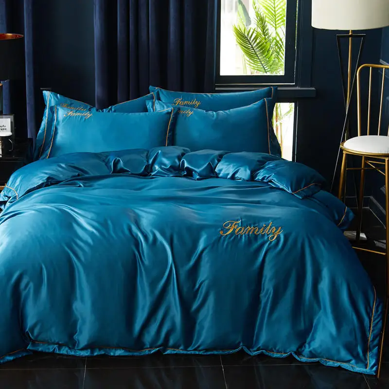 Комплект постельного белья из 4 предметов с вышитым шелком Tencel текстиль Nantong