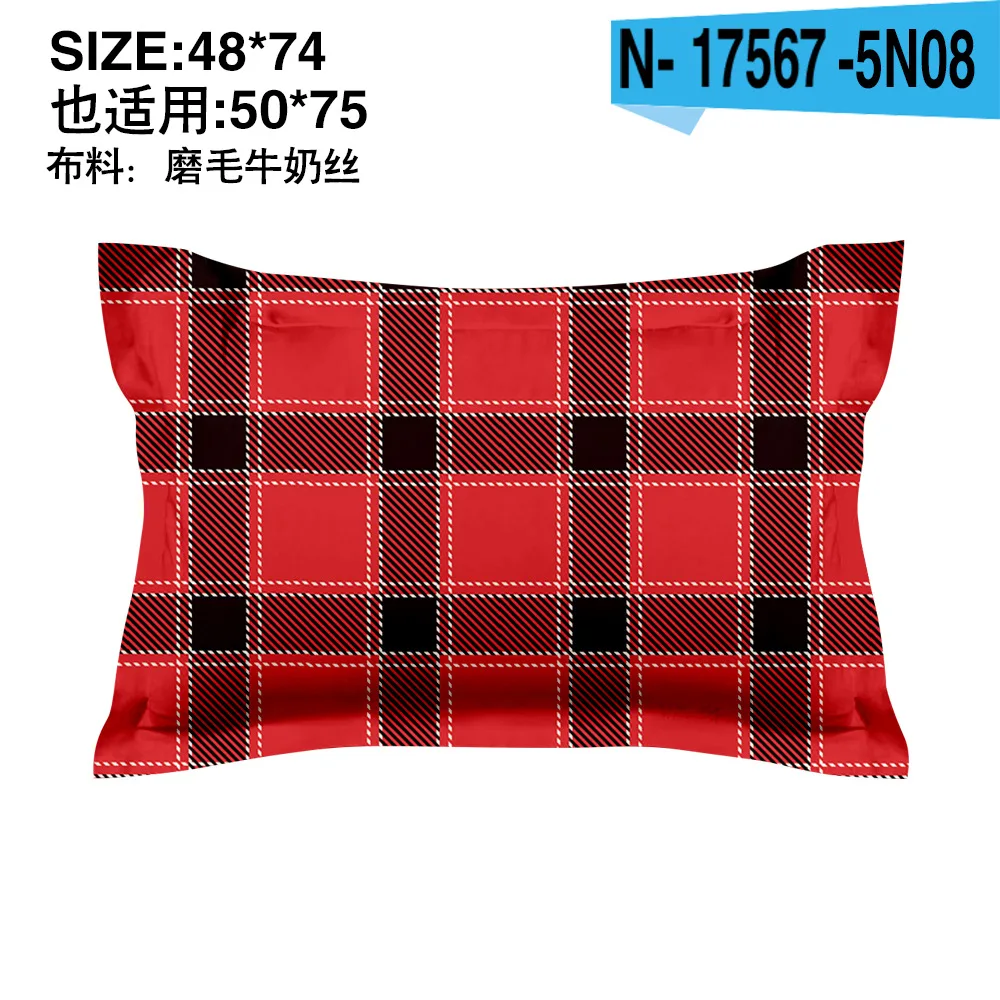 Красный плед ткань постельного белья из 3 предметов коллекции в мелкую клетку