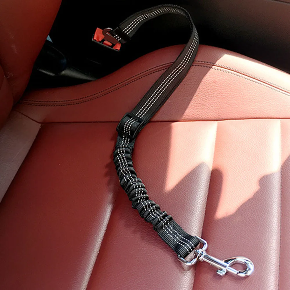 

Upgraded Adjustable Dog Seat Belt Dog Car Seatbelt Harness Leads Elastic Reflective Safety Rope Pet Dog Cat Supplies