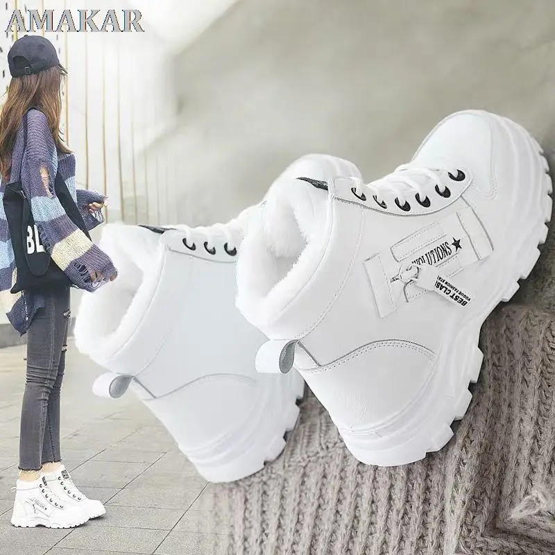 

Women's Winter Boots Fashion Chunky Sneakers Snow Ankle Casual Plus Platform Woman boots de mujer