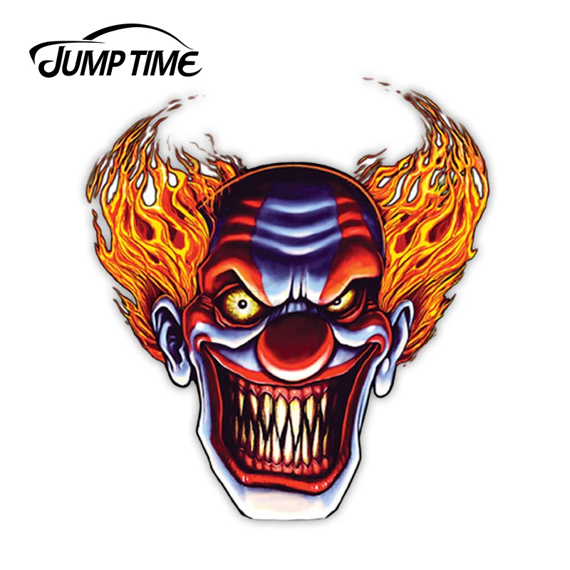 

Jump Time 13 x 11cm Car Sticker For Evil Clown Vinyl Decal Car Truck Window Bumper Graphic Waterproof Car Styling