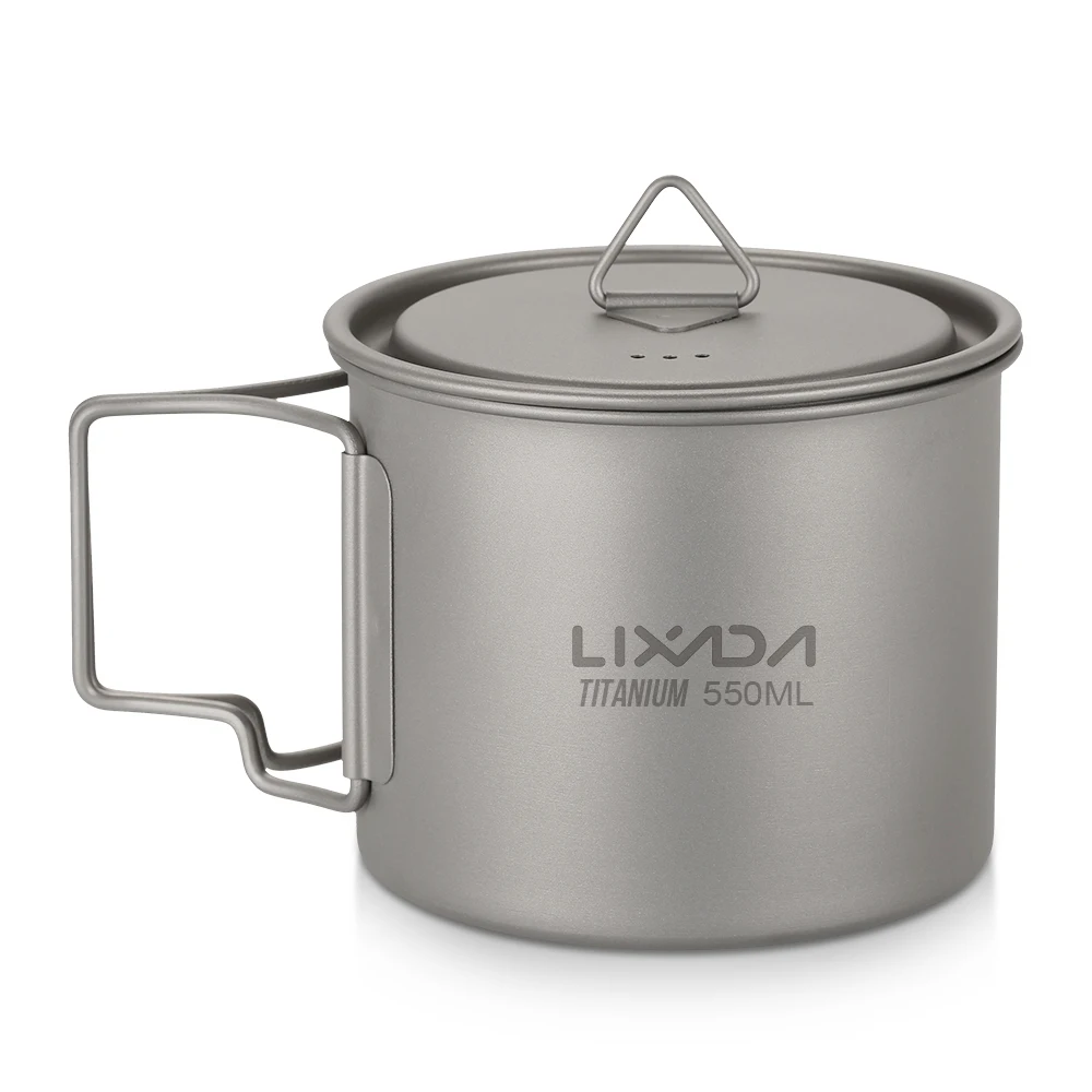 Набор посуды Lixada из титана складная с чашкой для воды 550 мл 4 шт. | Спорт и