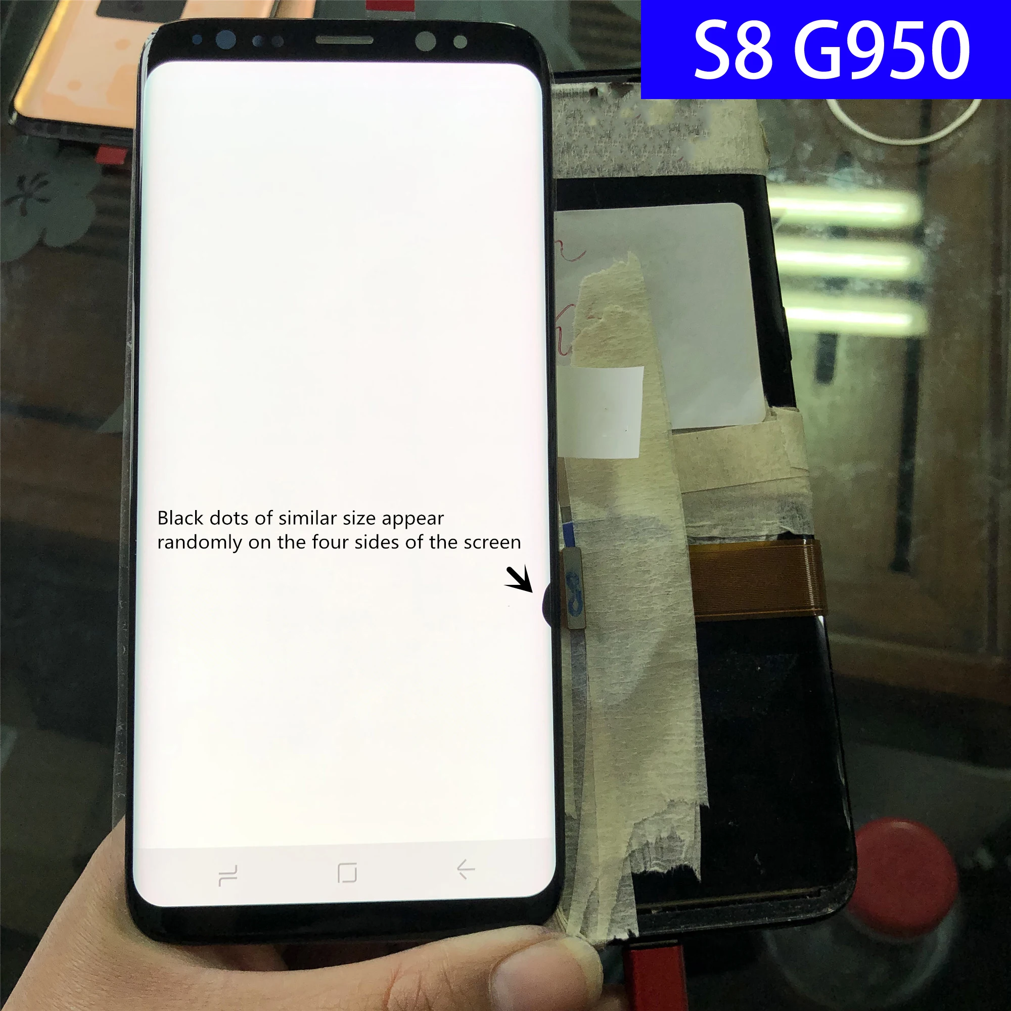 

Original Super Amoled S8 LCD with frame Repair For SAMSUNG Galaxy S8 G950 G950F Display+Touch Screen with black dot replacement