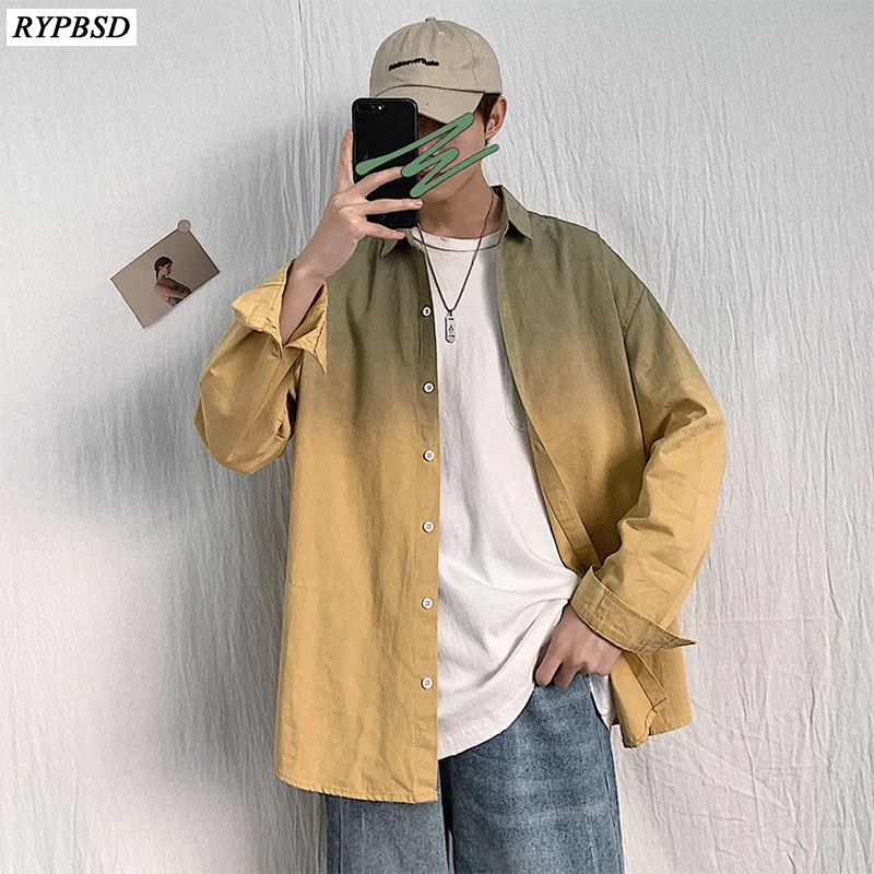 Рубашка с принтом тай дай корейская мода новинка на лето хлопковая свободная