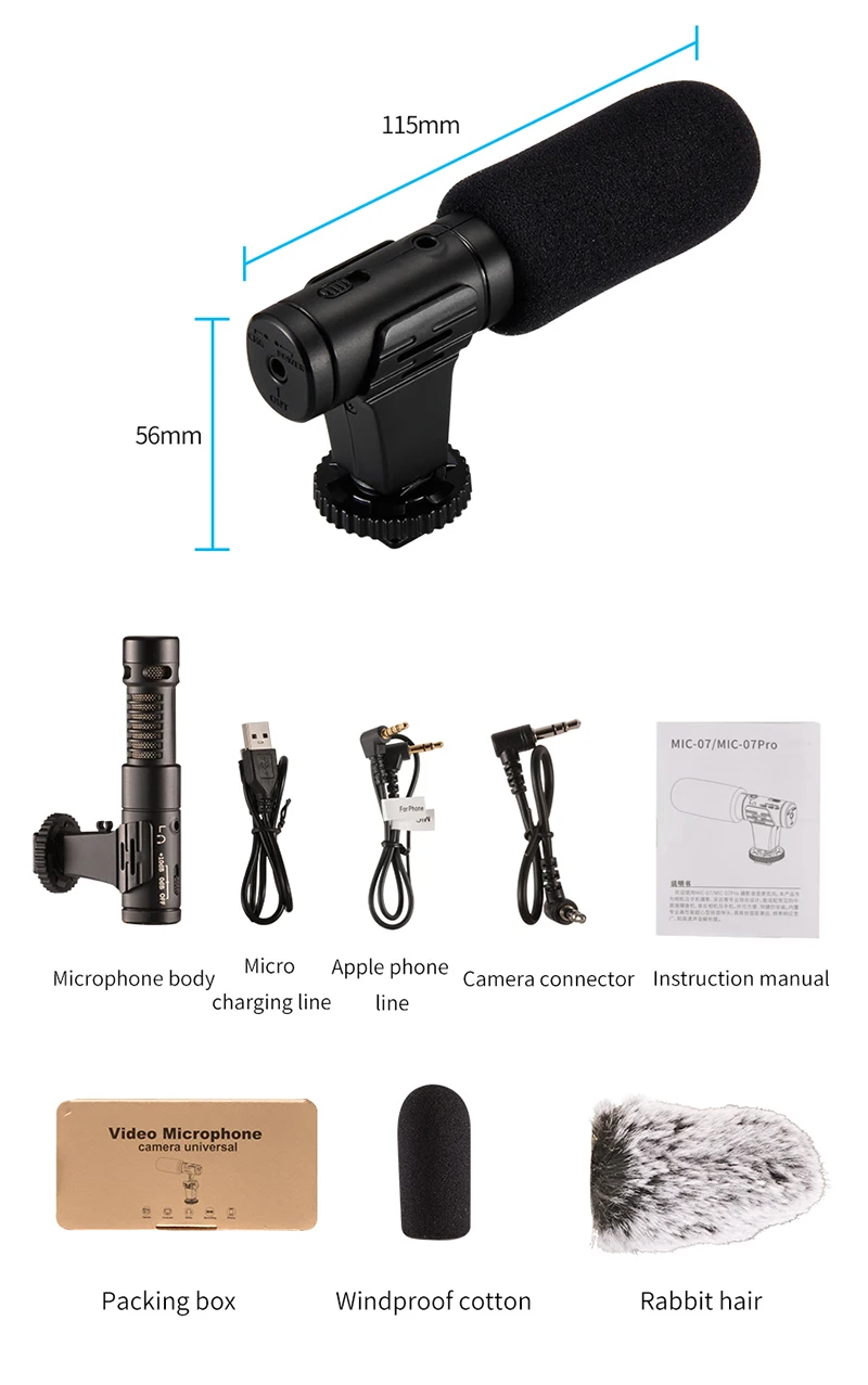 MAMEN MIC 07 Pro видеозапись микрофон для DSLR камеры смартфона Osmo Карманный vlog iPhone Android