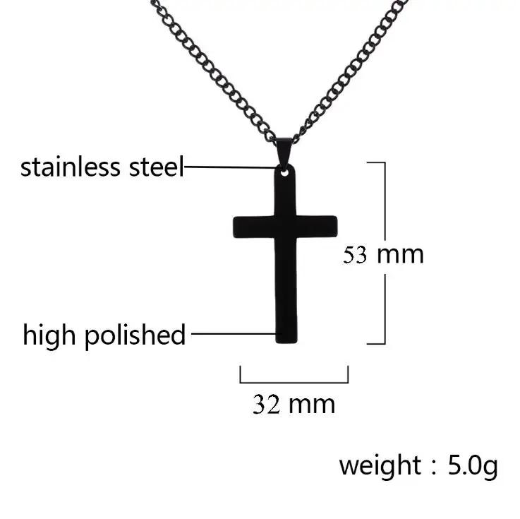 1PC Plated Cross Alloy Men Fashion Stainless Steel Chain Gift Necklace Jewelry High Quality Pendant Unisex Solid Color | Украшения и