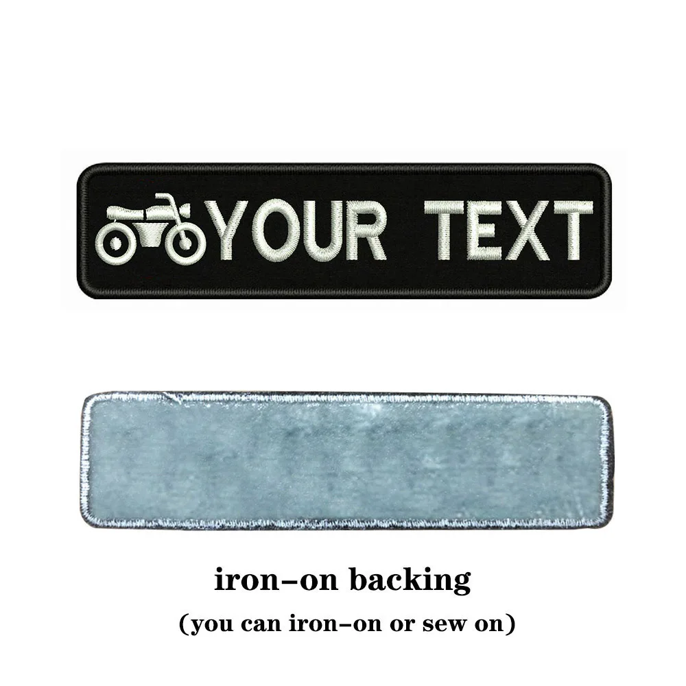 Логотип мотоцикла 10 х2 5 см вышивка индивидуальное название значок в строчку