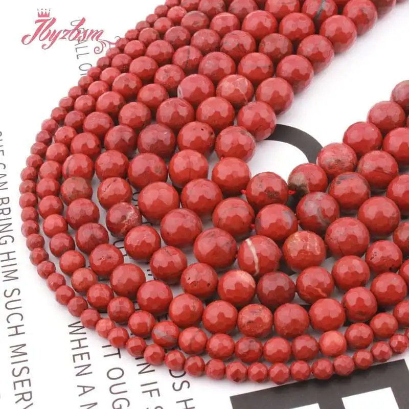 

JBYZBSM Natural Jaspers Round Faceted Loose Bead 6/810MM Spacer Stone Beads For DIY Necklace Bracelets Jewelry Making Strand 15"