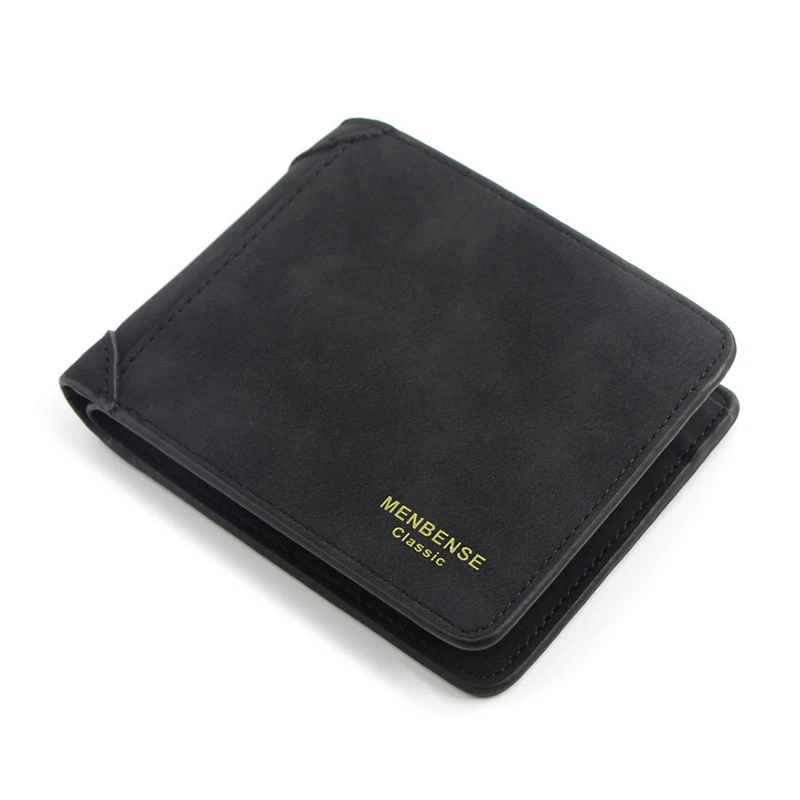 Мужской кошелек из матовой кожи в стиле ретро горизонтальный короткий мужской