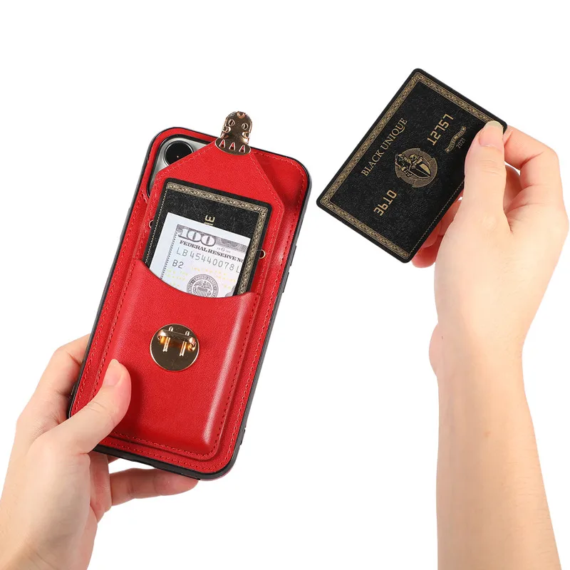 Case For iphone 13 12 Mini 11 Pro xs Max xr 7 8 Plus SE 2020 Cover Wallet Card Strap Belt Leather Holder Shockproof Phone Bag Ca
