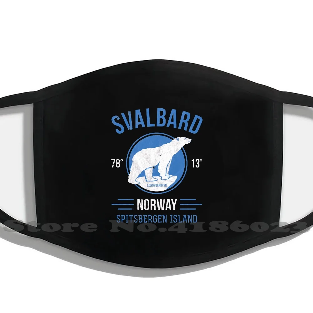 

Svalbard Polar Bear - Longyearbyen Norway Design Black Breathable Reusable Mouth Mask Svalbard Polar Bear Arctic Norway