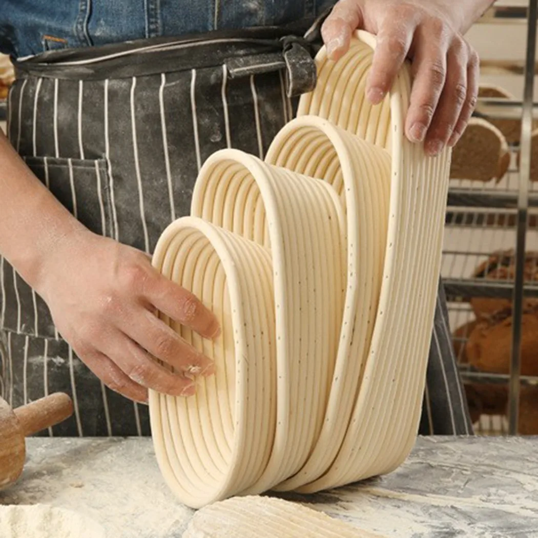 

Oval Bread Fermentation Basket European Bread Diy Household Baking Natural Rattan Wicker Basket Flour Proofing Baskets
