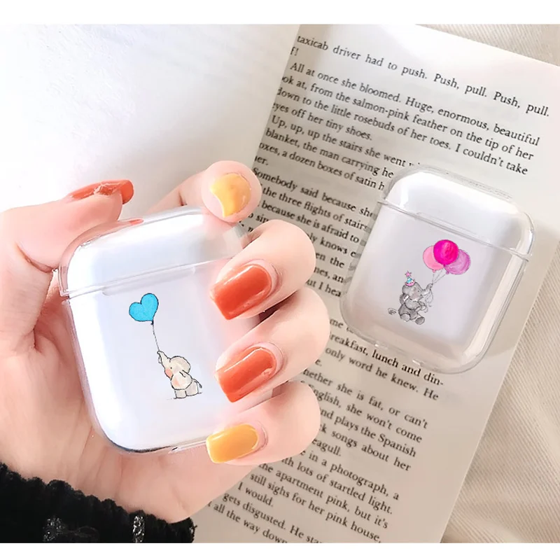 Воздушный шар слон чехол для наушников Apple airpods мультяшный Bluetooth Airpods прозрачный