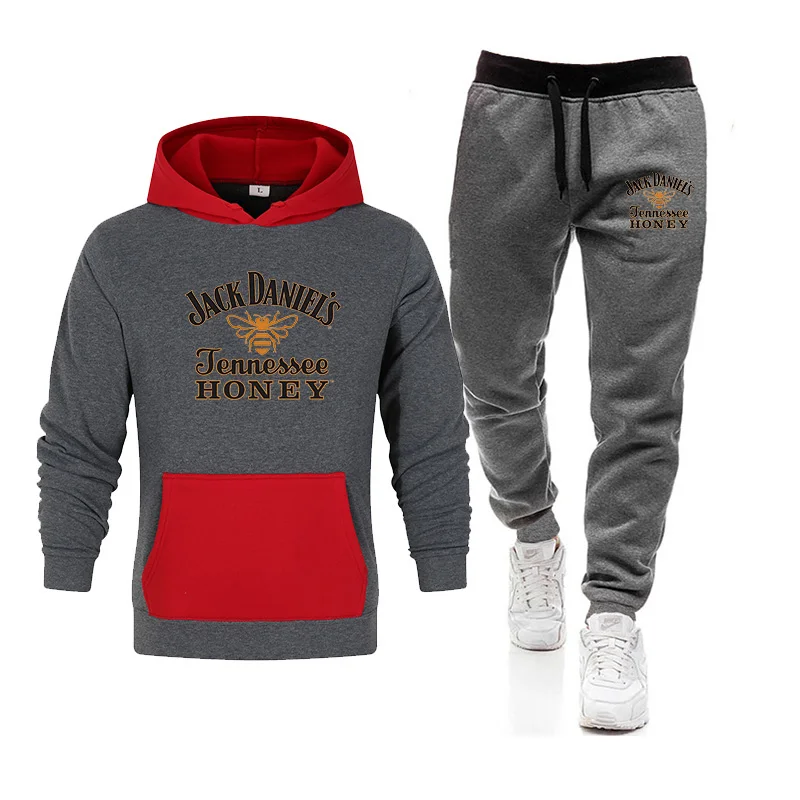 

The latest hot sale 2-piece sportswear men's hooded sweatshirt pants pullover hooded sportswear sportswear casual sports suit