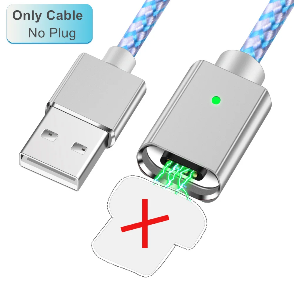 Only Silver Cable Магнитный кабель Олаф Micro USB, быстрая зарядка, 3А, шнур microusb для xiaomi, huawei, Android, быстрый кабель для мобильного телефона, провод для передачи данных - Цвет: Only Silver Cable
