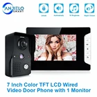 7 дюймов LCD монитор дома Проводной видео-телефон двери внутренной связи Системы с ИК Ночное видение Водонепроницаемый дверного звонока для домашней безопасности