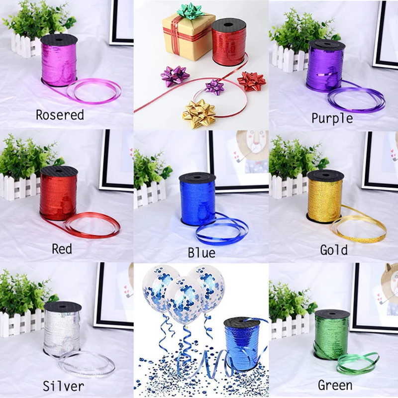 

250Y Foil Balloon Laser Ribbon Rose Gold Balloon Strings Event&Party Supplies Curling Birthday Party Wedding Decoration