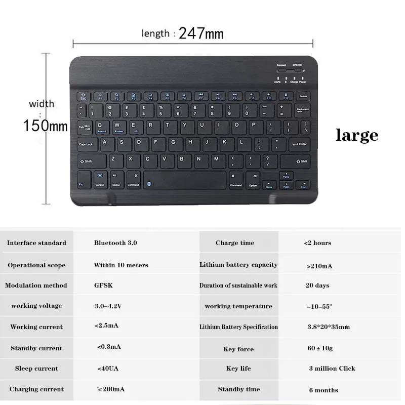 KK & LL для iPad 2 3 4 Bluetooth клавиатура + умный чехол планшета вращающийся на 360 ° с