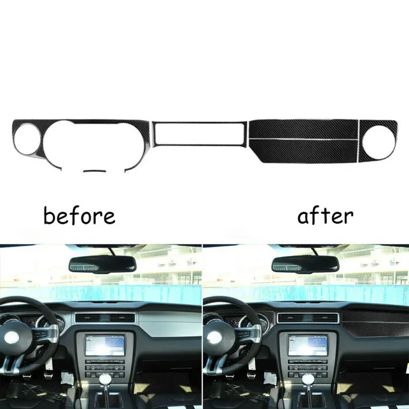 

Для Ford Mustang 2009-13 6 шт. отделка панели приборной панели из углеродного волокна