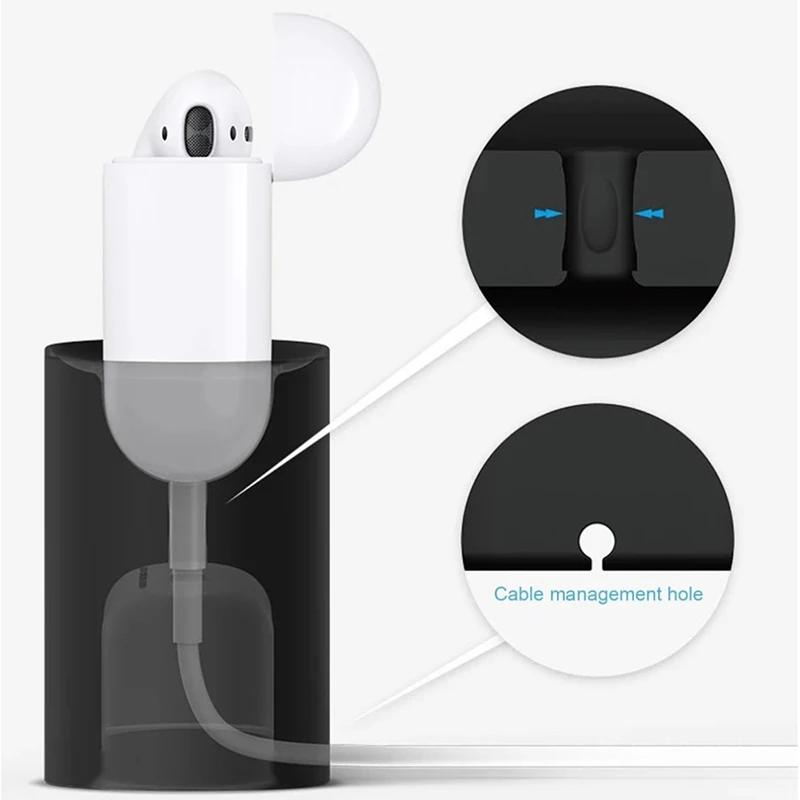 Мягкий силиконовый чехол для наушников для Apple Airpods чехол Bluetooth беспроводные наушники Мини Портативная настольная Зарядка для Air Pods чехол для ушей