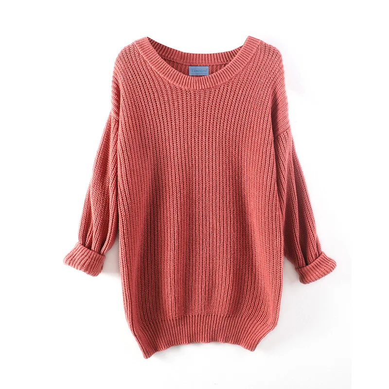 Oversize Sweater Women Cashmere Wool Autumn Winter Long Loose Vintage Soft Knit Jumper Female Pullover Dress | Женская одежда
