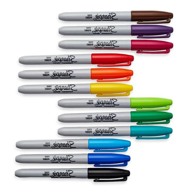12/24 цветов/коробка масляные американские маркеры Sanford Sharpie экологически чистые
