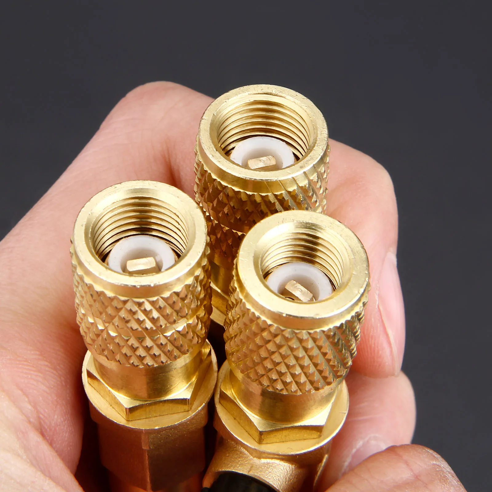 Прямой ручной запорный клапан R22 R12 R410a 1/4 дюйма SAE Male и 5/16 Female для зарядки шлангов