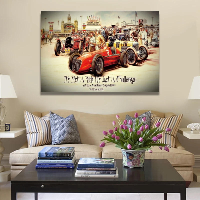 

Vintage Car Posters Retro Poster Classic Racing Car Artwork Wall Art Picture Print Oil Canvas Painting For Home Living RoomDecor