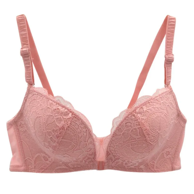 

Sexy Push Up Women Lingerie Front Button Buckle Underwear Female Comfortable Lace Bra Bralette Wire Free Bra Plus Size