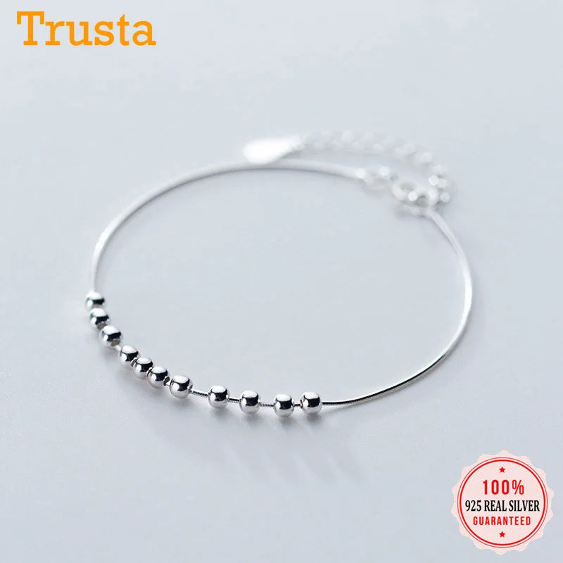 Trustdavis, Настоящее серебро 925 пробы, синтез жемчуга, цепочка змеи 16,5 см, браслеты для подростков, женщин, девушек, ювелирные изделия DA288