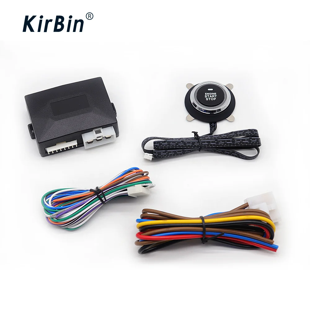 

Kirbin 12V Car Alarm System,Push Start Stop Button Engine Start,Control Car Starting Use Original Remote
