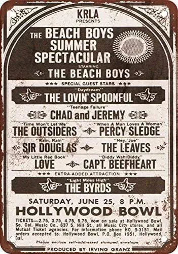 

HTFDS 1966 Beach Boys Byrds Lovin' Spoonful Vintage Metal Tin Sign 8x12 inches,Bar Pub Vintage Retro Wall Decor Poster Home Club