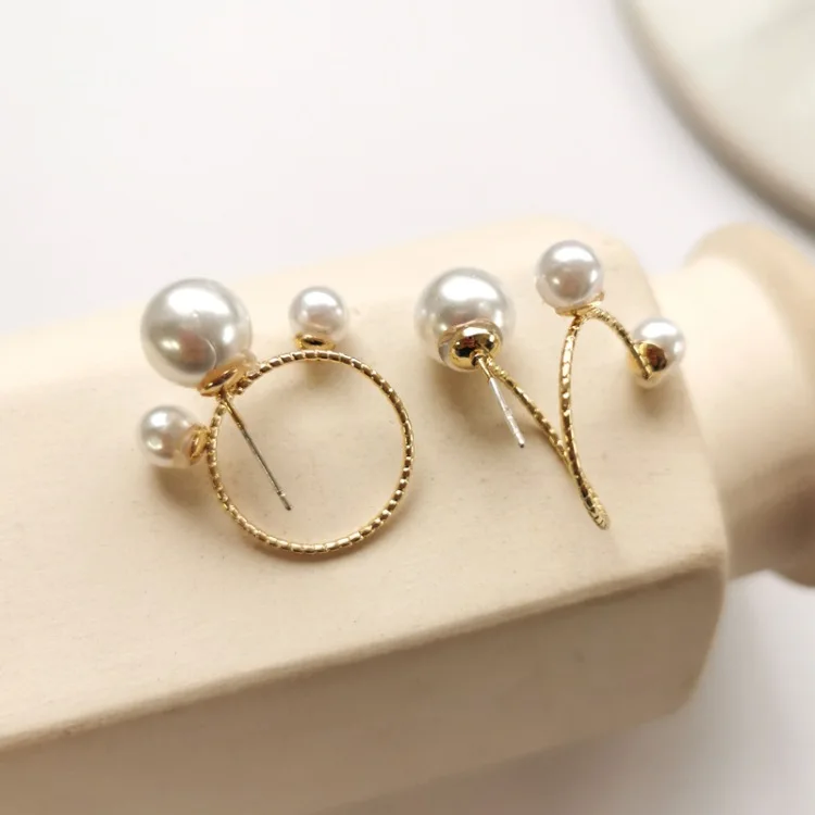 Женские серьги-гвоздики из искусственного жемчуга с регулируемой спиралью |