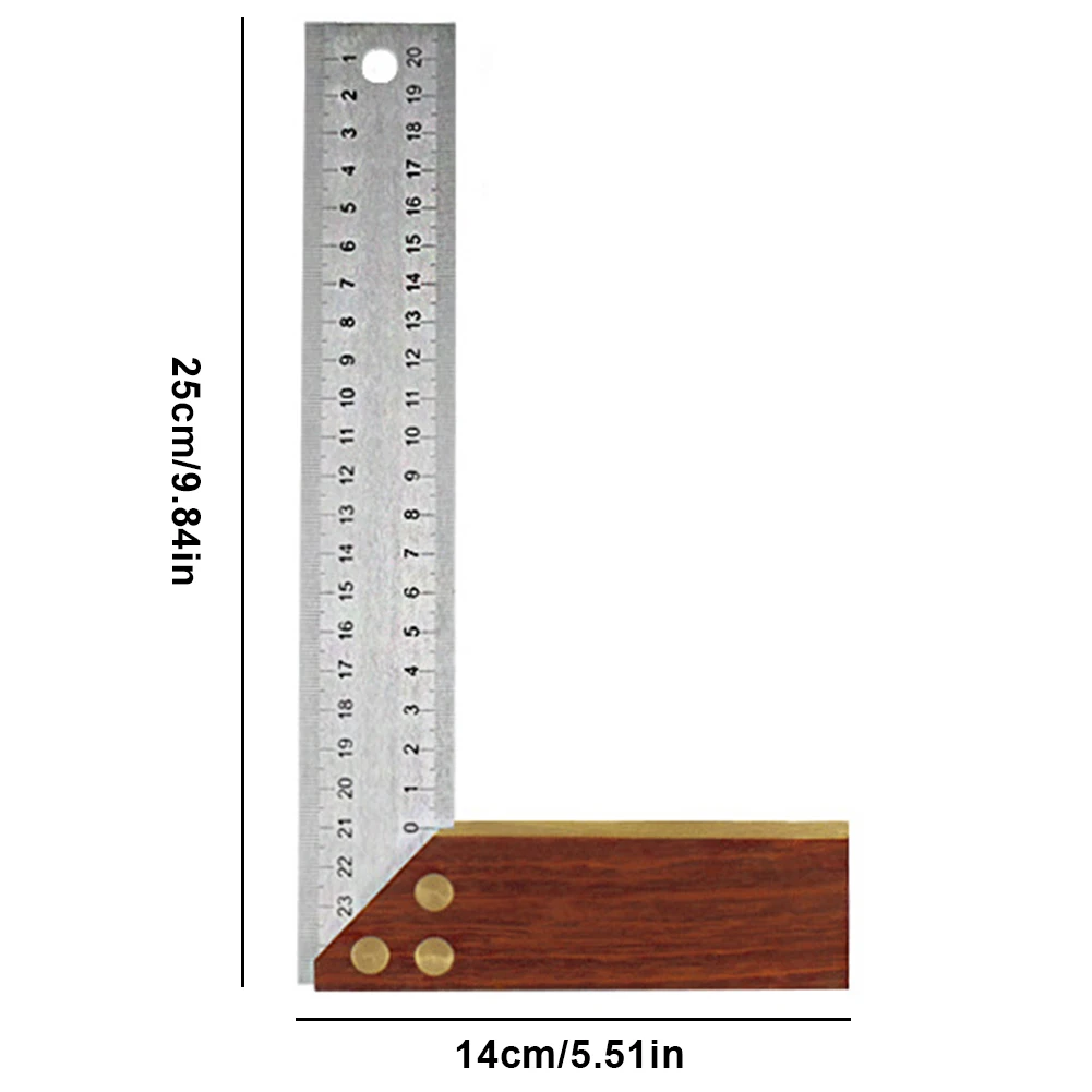 

L Square Stainless Steel Marking Gauge Right Angle Ruler for Woodworking Carpenter Tools with Hardwood Handle Measuring tools