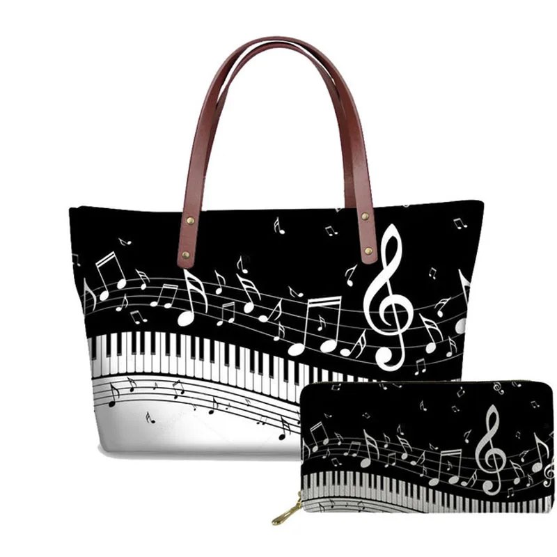 

Funny Music Note Design Casual Hand Bags For Women Handbags Large Capacity Ladies Beach Bag Piano Print Tote Bags Bolsa Feminina