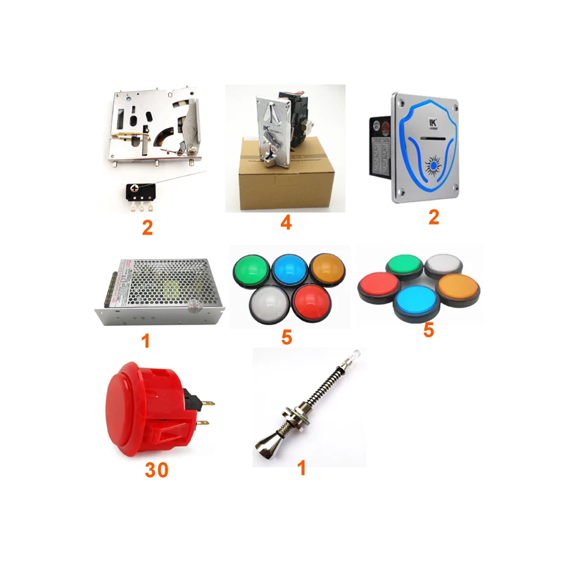 

game spare and parts coin acceptor Ticket dispenser push buttons