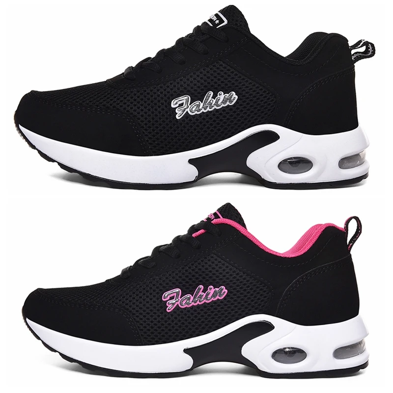 Fashion Women Lightweight Sneakers Running Shoes Outdoor Sports Shoes Breathable Mesh Comfort Running Shoes Air Cushion Lace Up