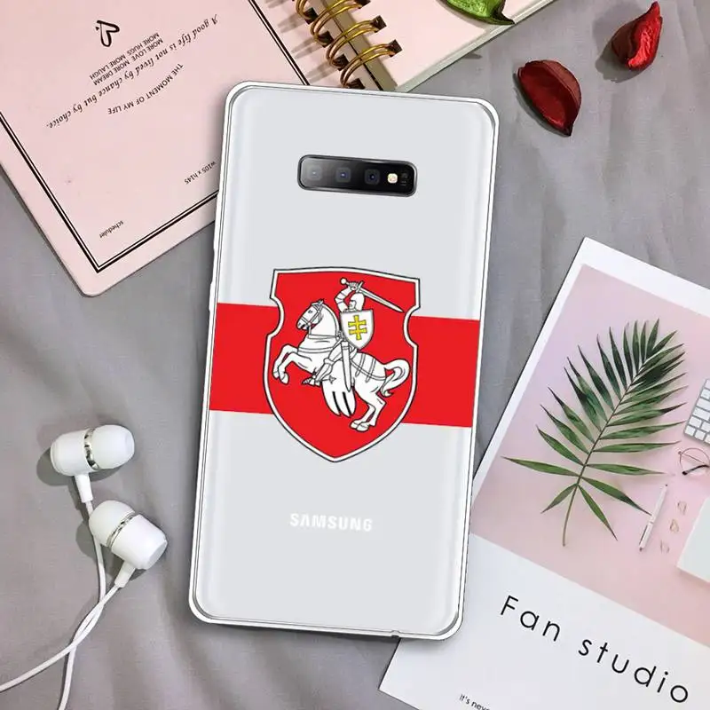 

Republic of Belarus National flag Phone Case Transparent For Samsung Galaxy A71 A21s S8 S9 S10 plus note 20 ultra
