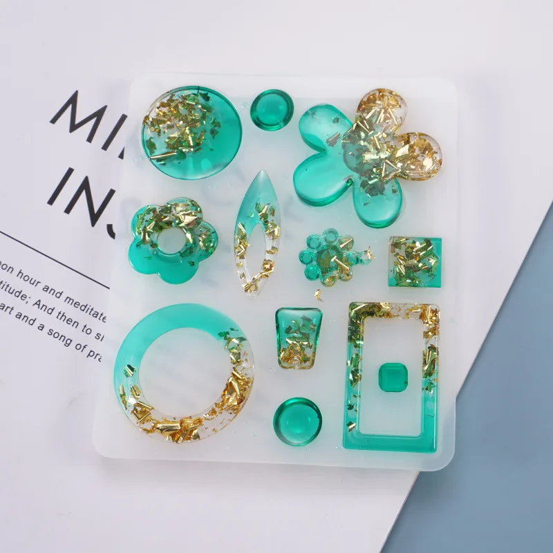 

DIY Epoxy Mold Earrings Ear Hook Flower Silicone Mold Jewelry Pendant Drop Earrings Making Supplies Accessories For Resin