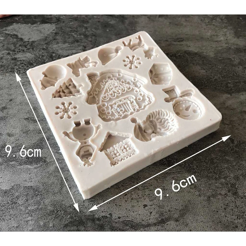 Силиконовая 3D Рождественская кабина снеговика печенья помадка форма для