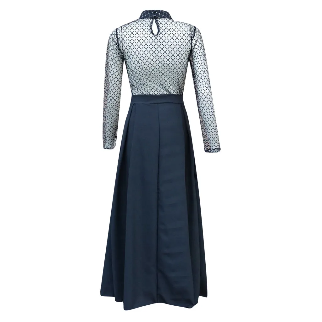 Новое модное женское вечернее платье с длинным рукавом сексуальное кружевное