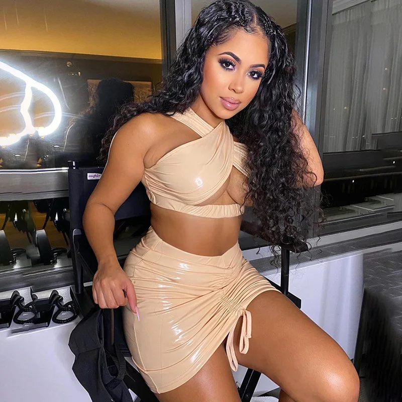 

Kits with Skirts Two Piece Set Women 2021 Fashion Women Skirt Crop Top Female Summer Suit Pants Woman Women's Set 2 Pcs