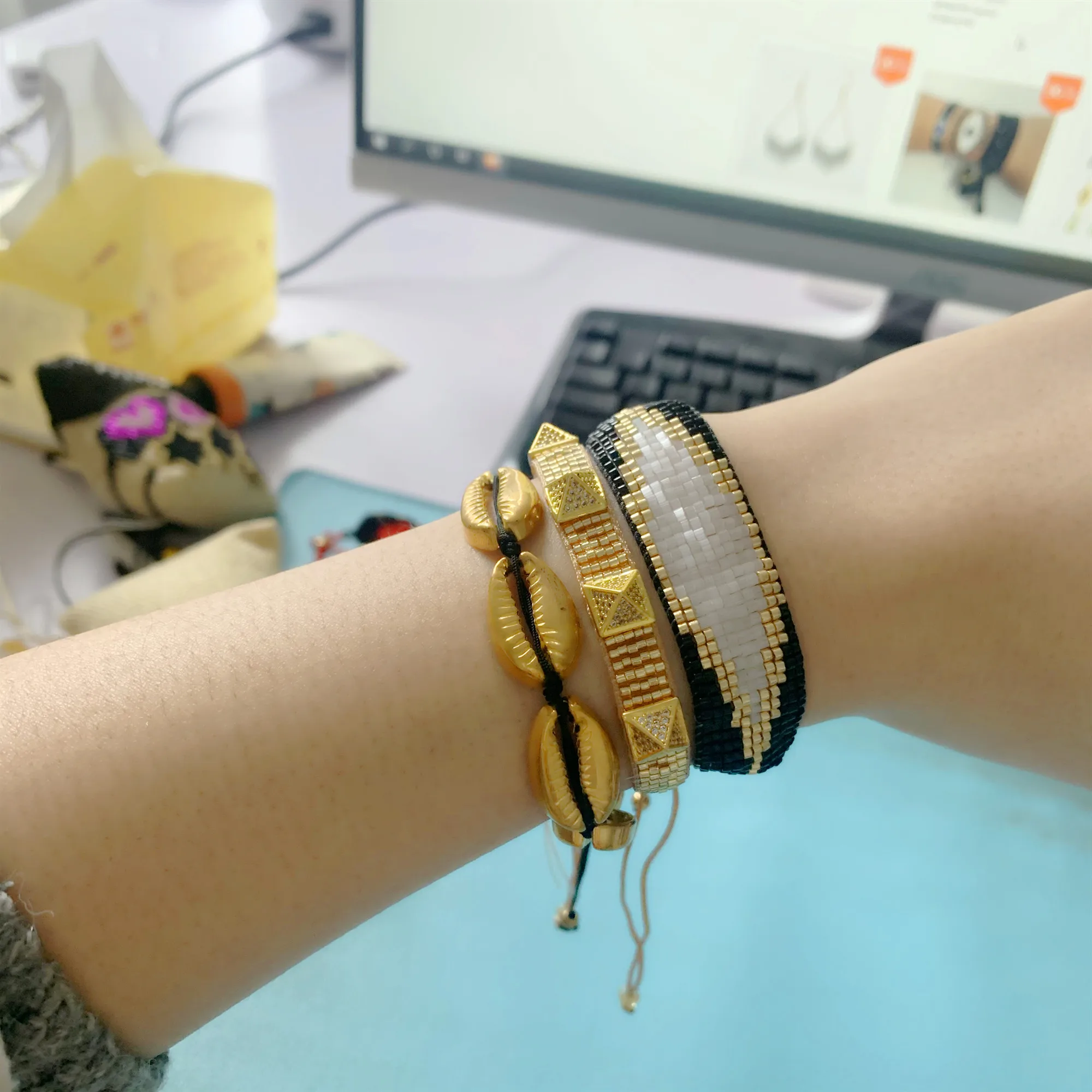 SHNUS BOHO 2020 новый мужской браслет дружбы MIYUKI сглаза Pulses Declaration Black Charm Jewelry Shell с