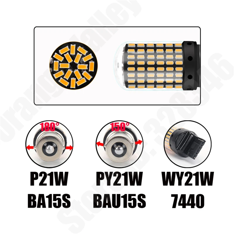 1 шт. BA15S P21W 1156 BAU15S T20 7440 144 светодиодный SMD авто задние боковые индикаторные огни