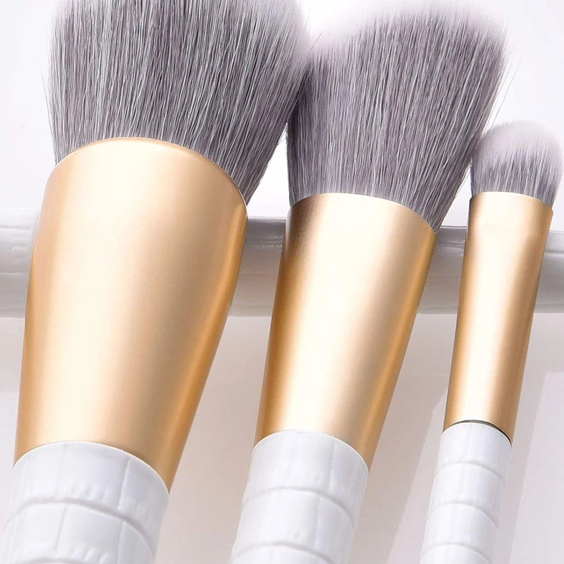 

10Pcs Makeup Brush Set Foundation Blush Contour Concealer Mixed Powder Liquid Cream Face Eyeshadow Brush, White