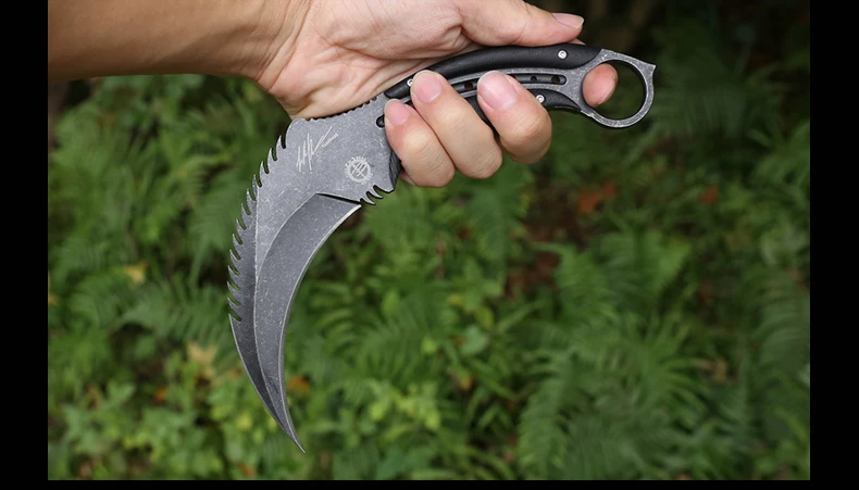 Фиксированный нож Karambit 9cr18mov лезвие сталь+ G10 Ручка Открытый Отдых тактические охотничьи ножи утилита выживания EDC ручной инструмент