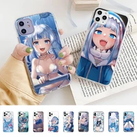 fhnblj anime hololive usada pekora gawr gura phone case for iphone 11 12 13 mini pro xs max 8 7 6 6s plus x 5s se 2020 xr case