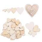 Деревянные ломтики с пустым сердцем, диски для поделок сделай сам из натурального дерева, толщина 100 мм, 502002,5 шт., 1-5 см