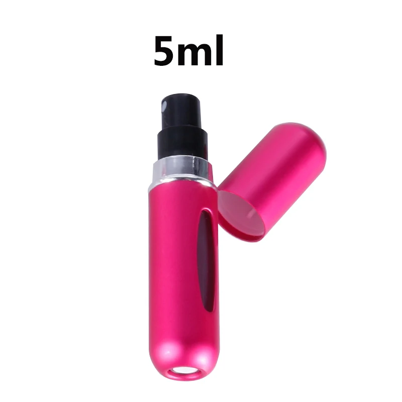 5ml Matte hot pink 5/8 мл многоразовый нагреваемый парфюмерный флакон с распылителем Алюминий распылитель Портативный, косметичка для путешествий, контейнер флакон духов распылитель контейнер - Цвет: 5ml Matte hot pink